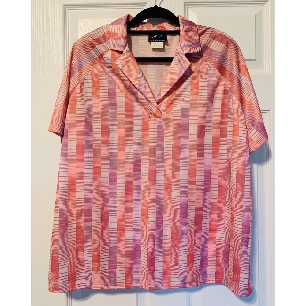 Vintage Double Knit Polyester Ample Togs M'Lady Of California Blouse Top 24W